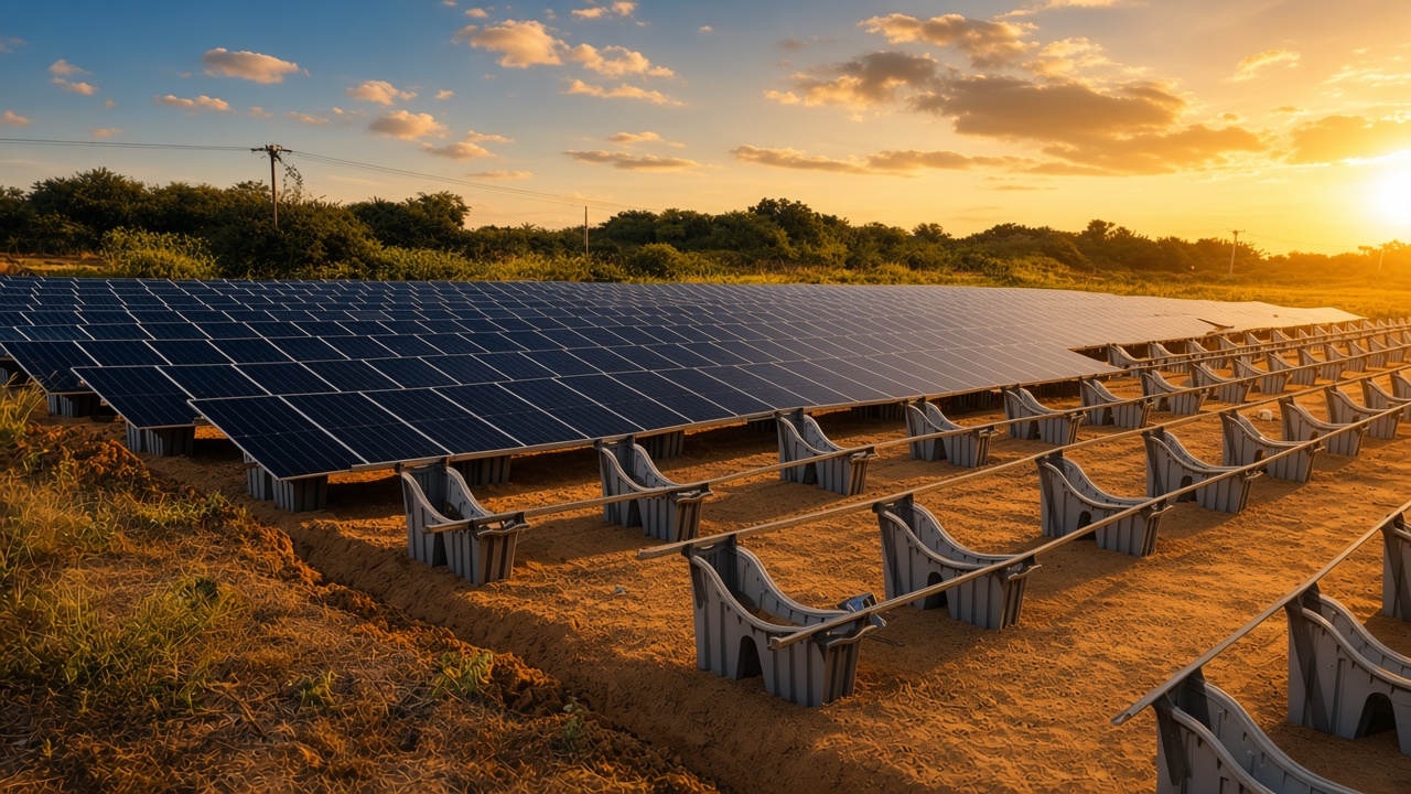 Usina solar em solo