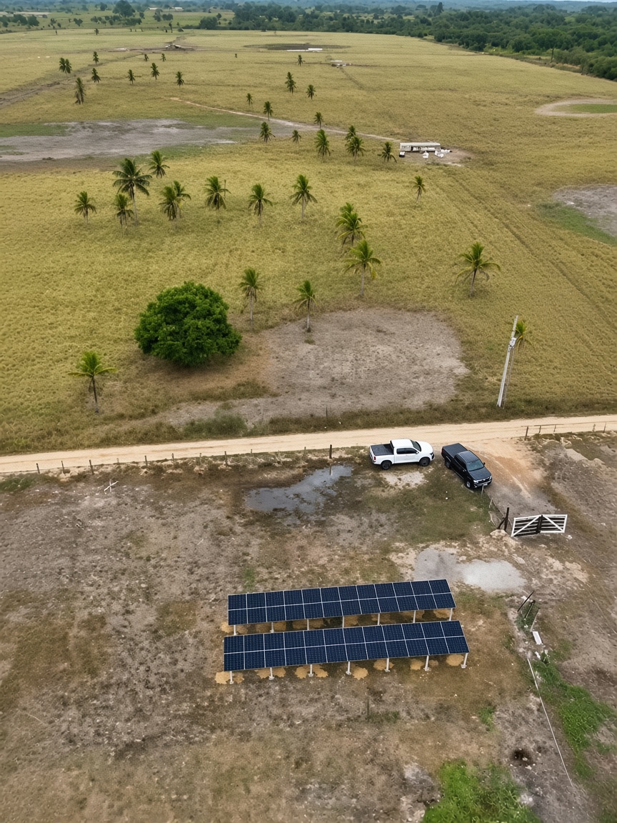 Usina solar em solo